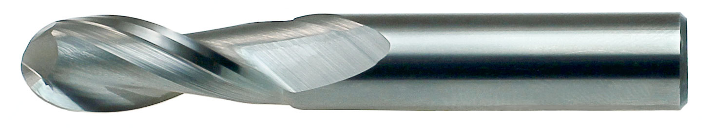 3/4 Flute Length Ball Nose F&D Tool Company 23269 Two Flute 3 Overall length 7/16 Mill Diameter Double End 7/16 Shank Diameter Solid Carbide Endmill 